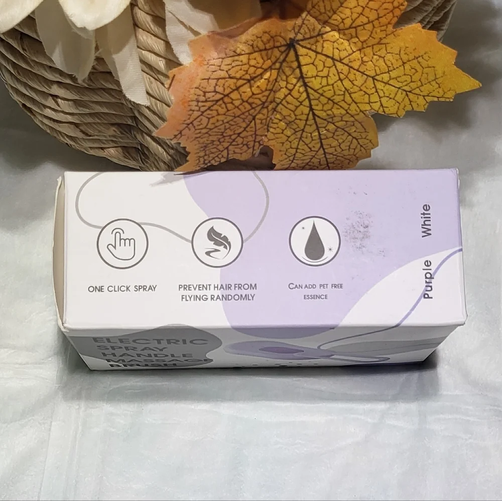 Purple NIB Electric Spray Handle Silicone Massage Pet/Cat Brush